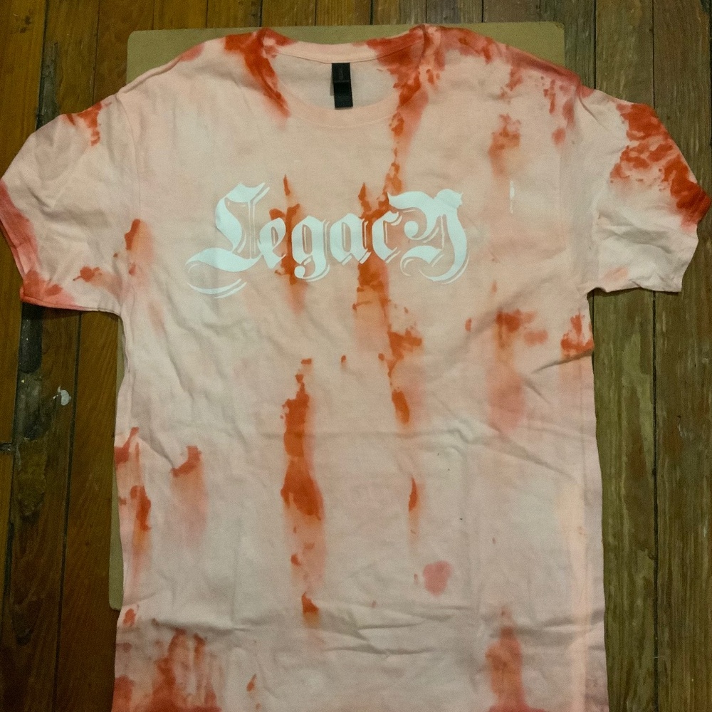 New womens pink handmade tie dye legacy t-shirt size-L